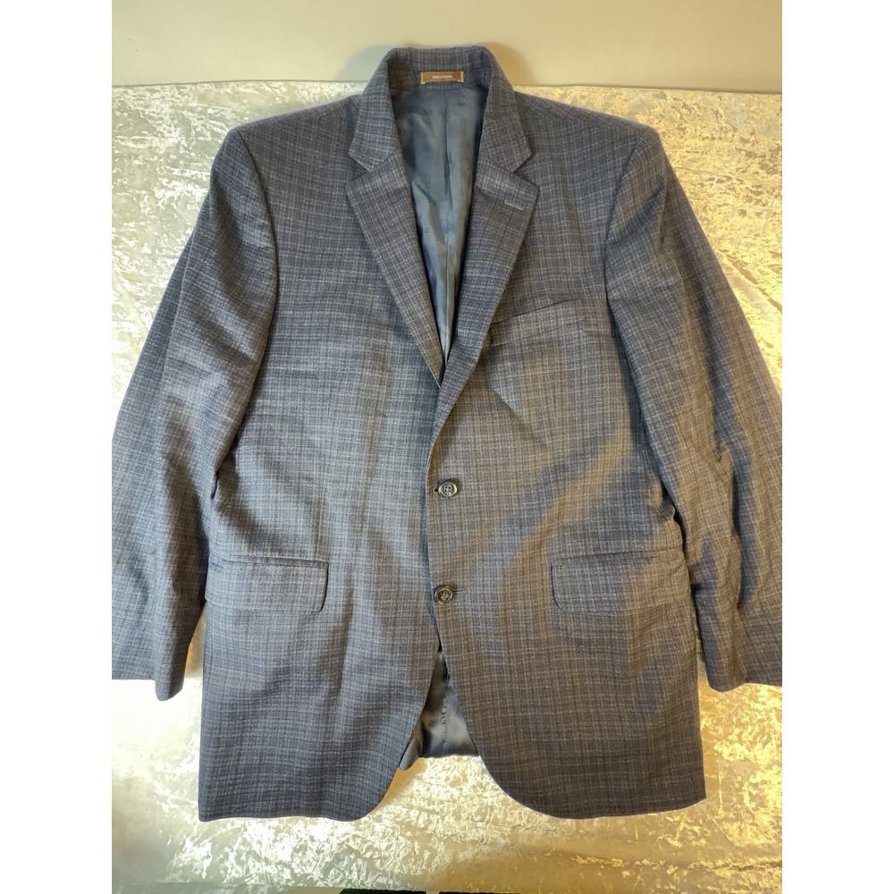 Vintage Peter Millar 42R Gray Blue Wool Sport Coat Blazer Made In Canada 2 Btn‎